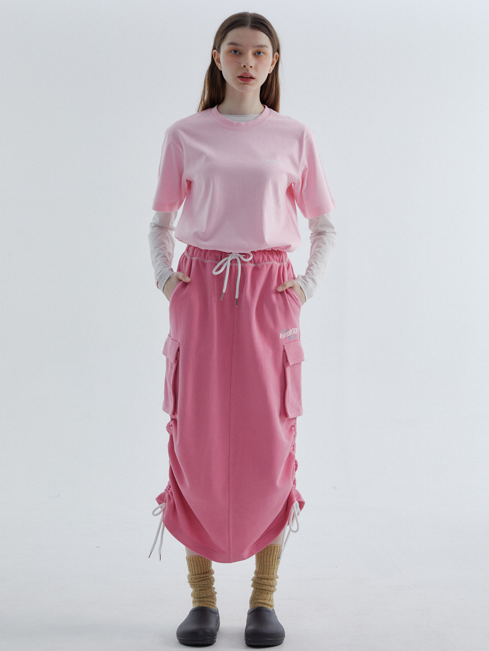 Cargo Jersey Skirt Pink