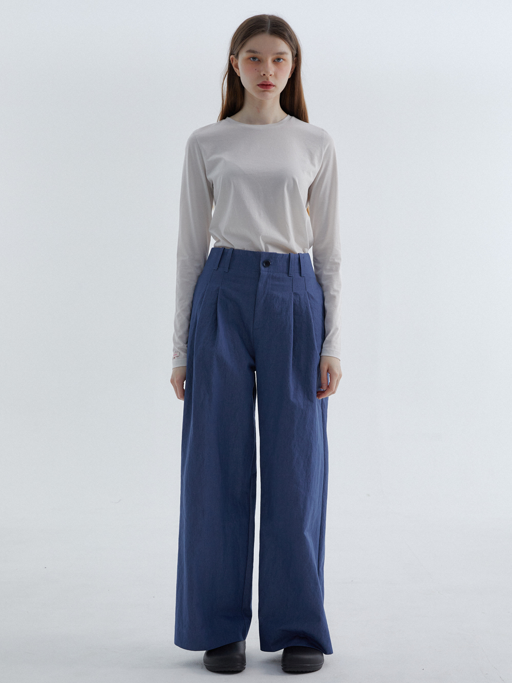 Two-tuck Wide Pants Navy
