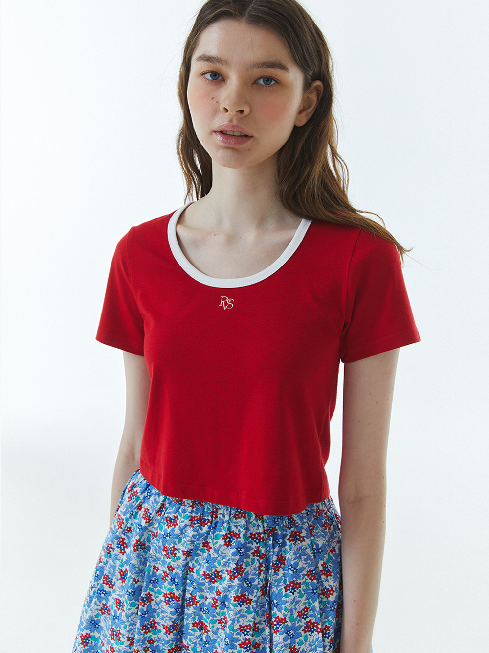RVS RINGER CROPPED T-SHIRTS Red