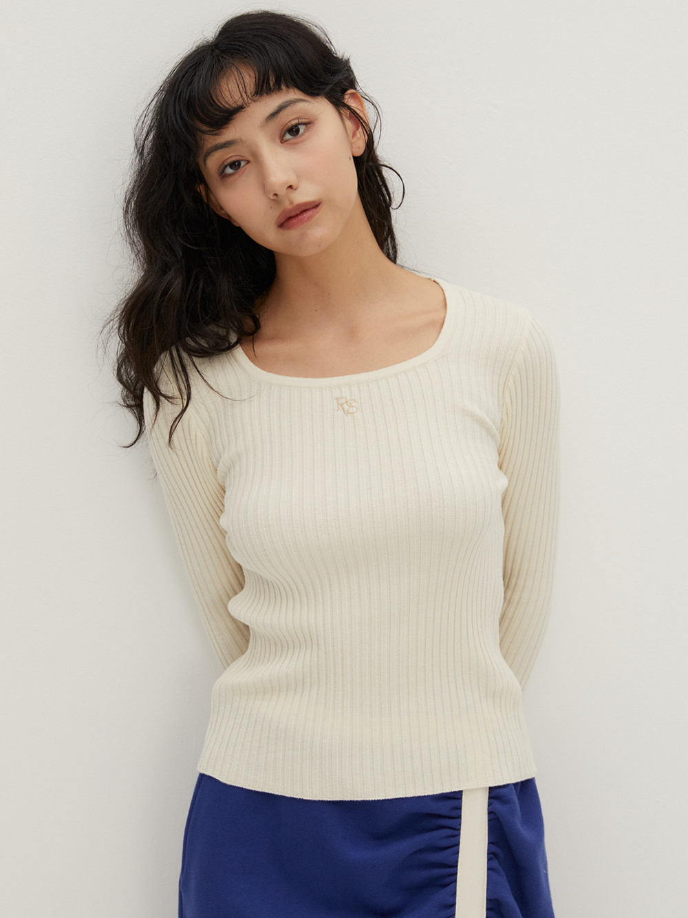 Square Neck Sweater Ivory