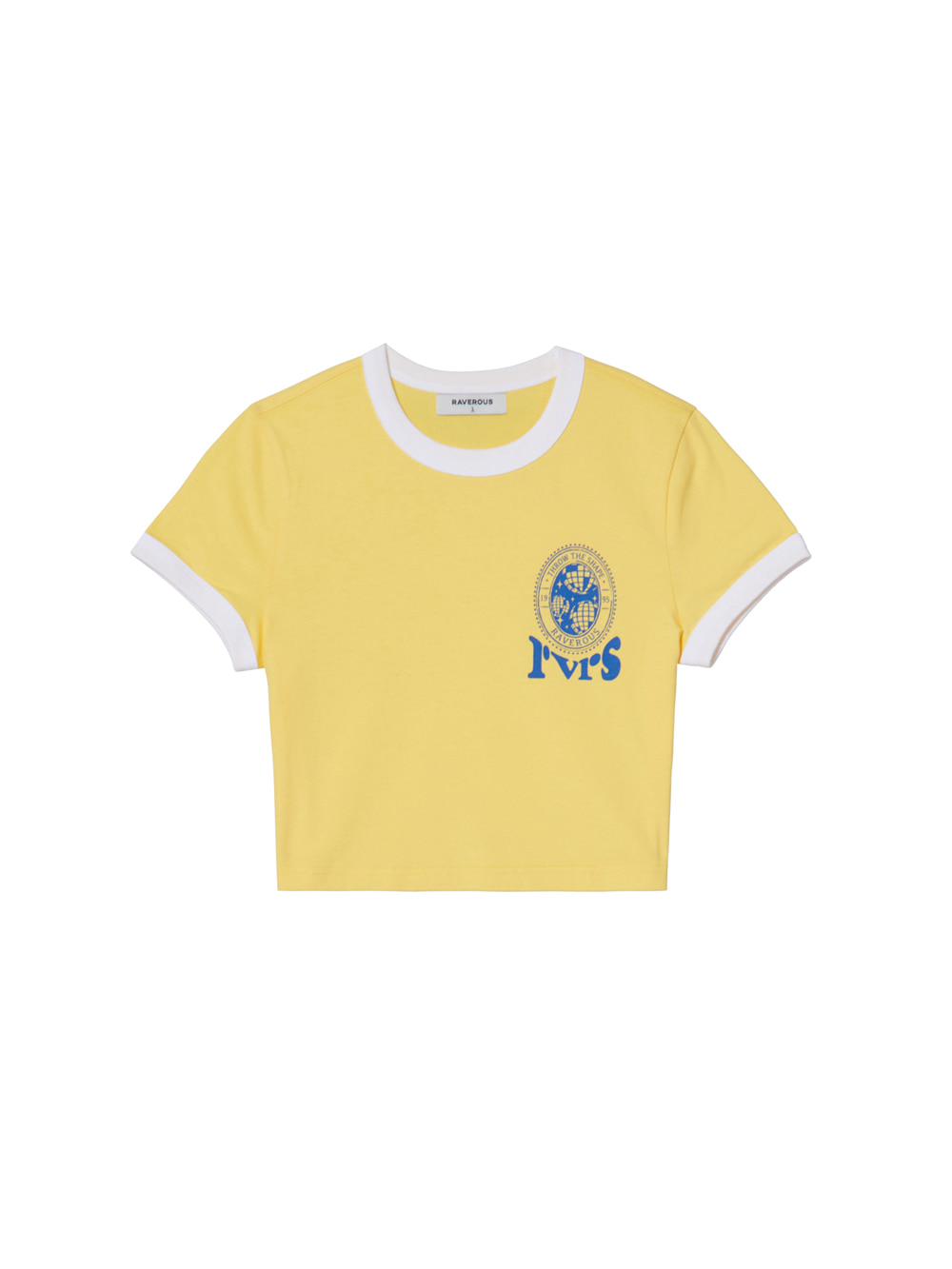 Ringer Cropped T-Shirts Yellow
