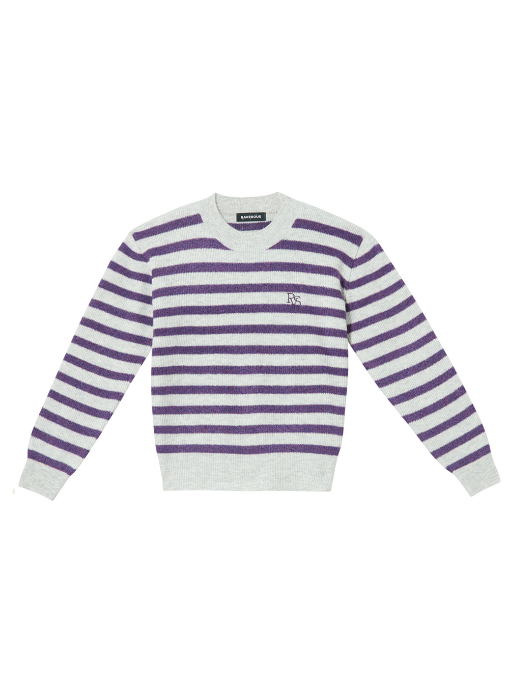 Round Stripe sweater Purple