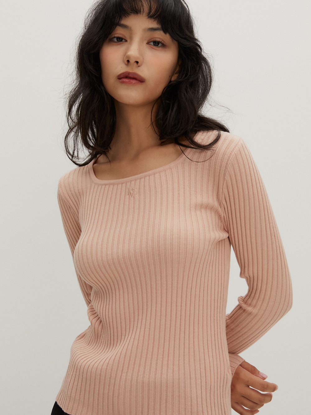 Square Neck Sweater Pink