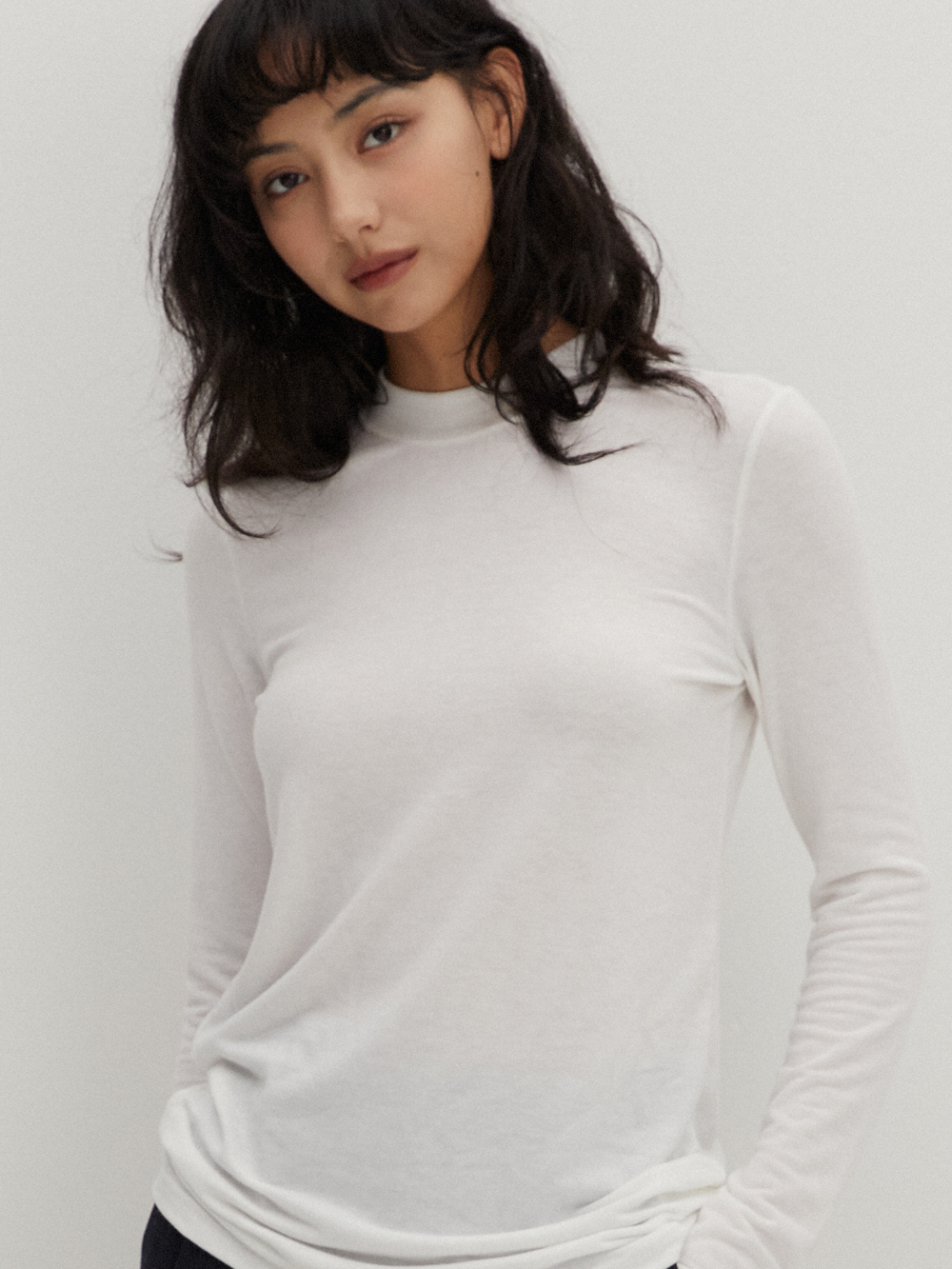 Wool Like Basic T-Shirts White