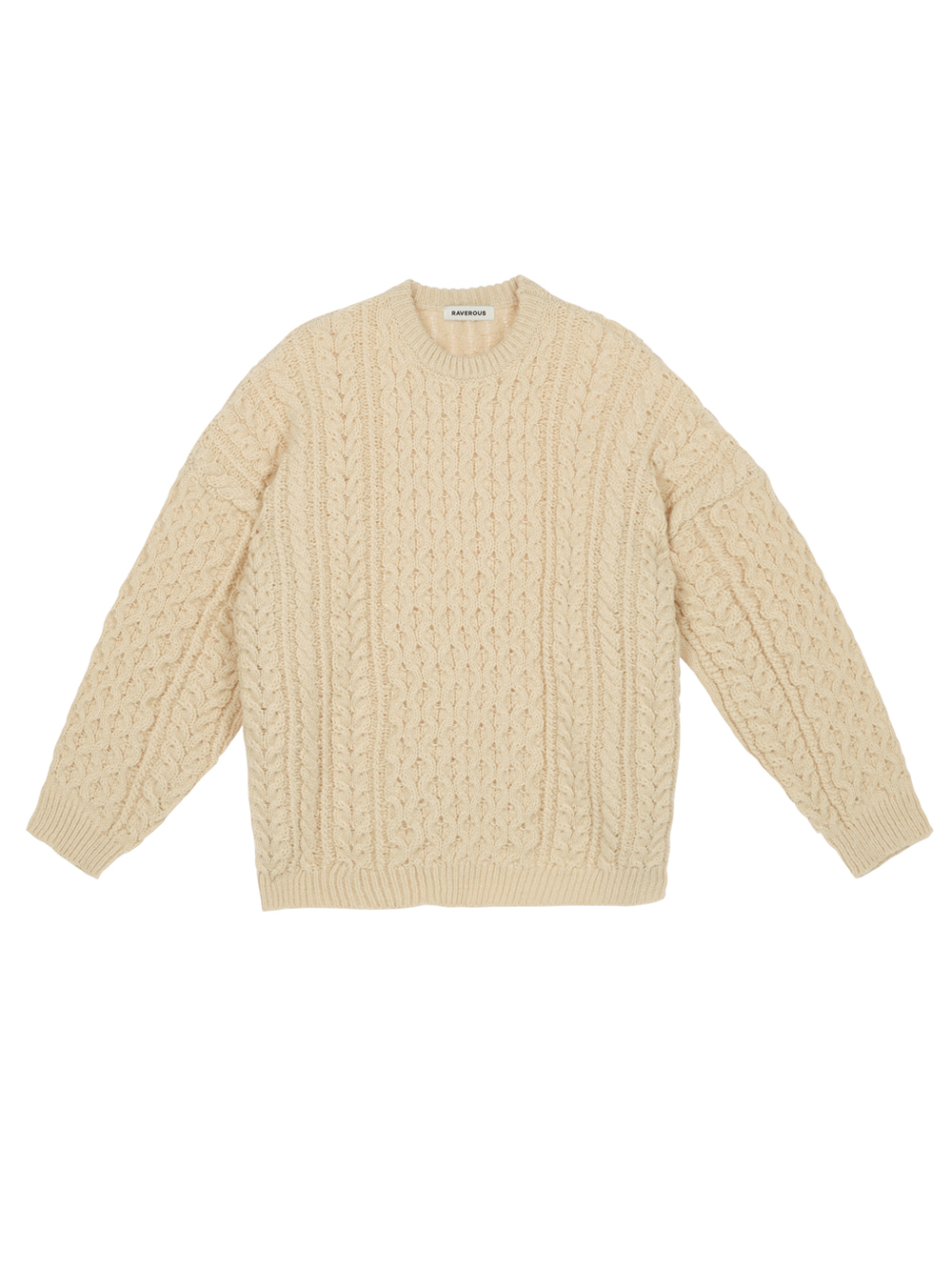Oversized Cable Sweater Beige