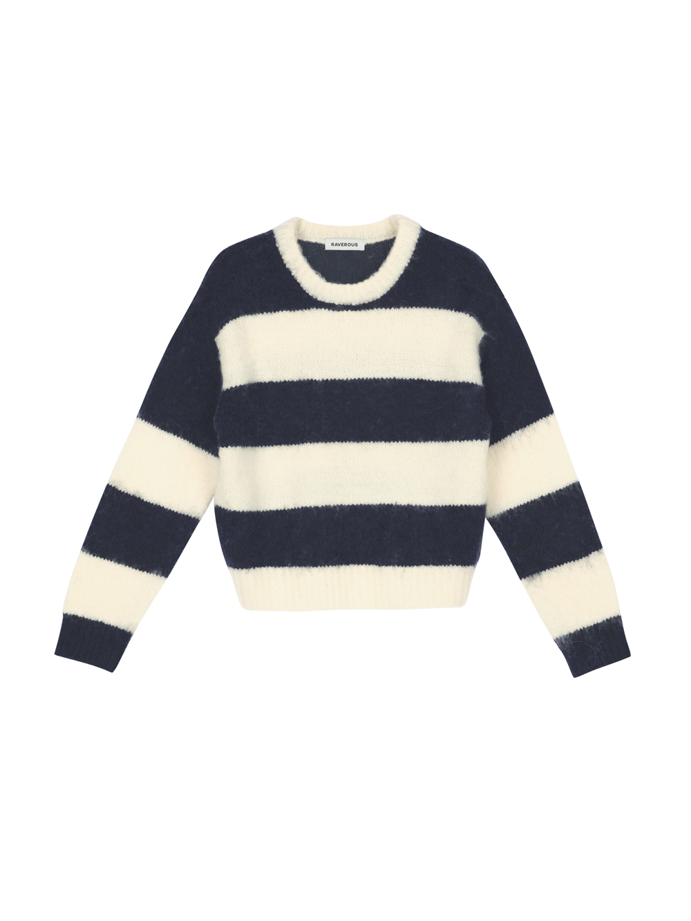 Striped Round Sweater Navy