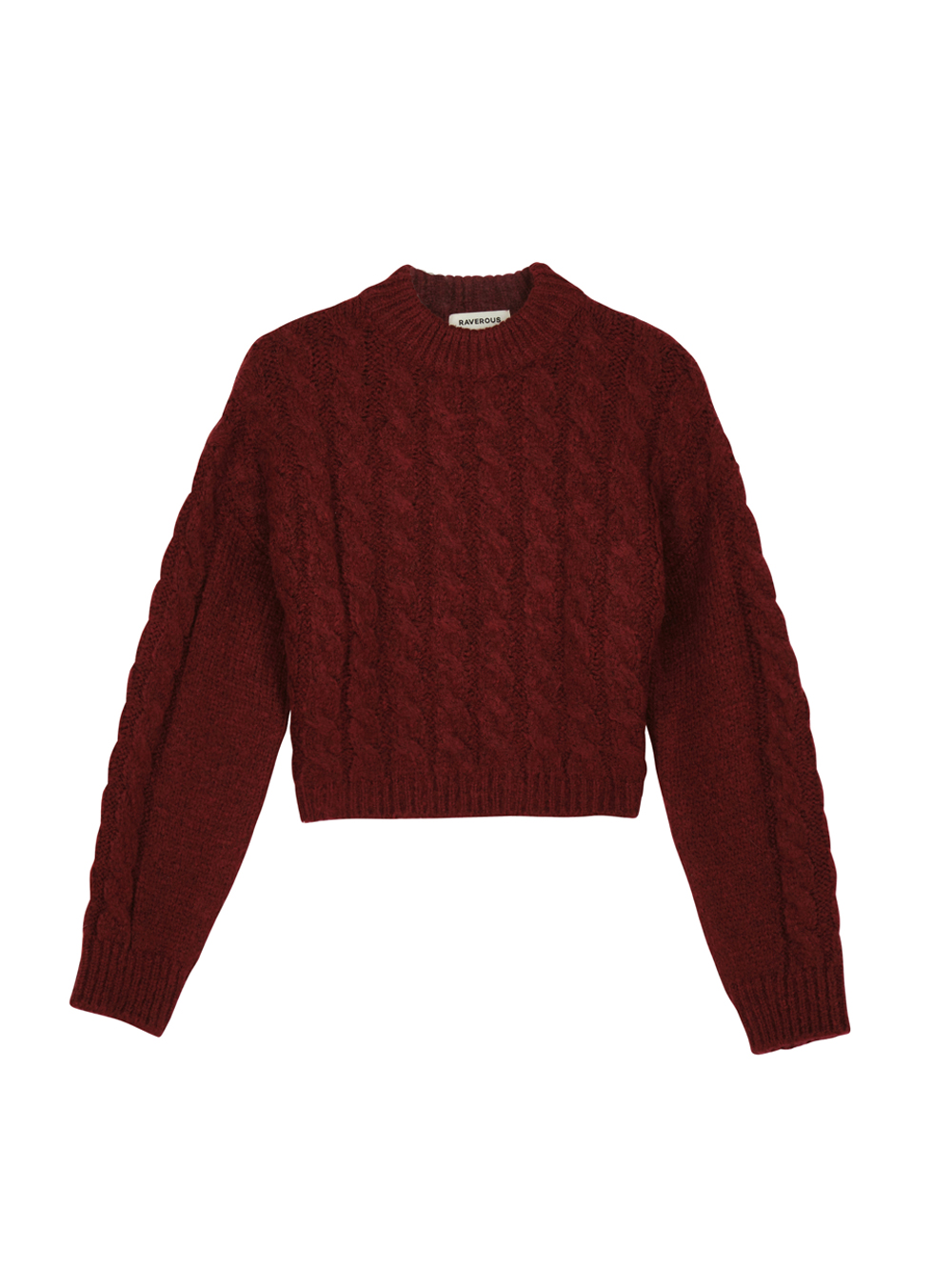 cropped cable sweater Wine