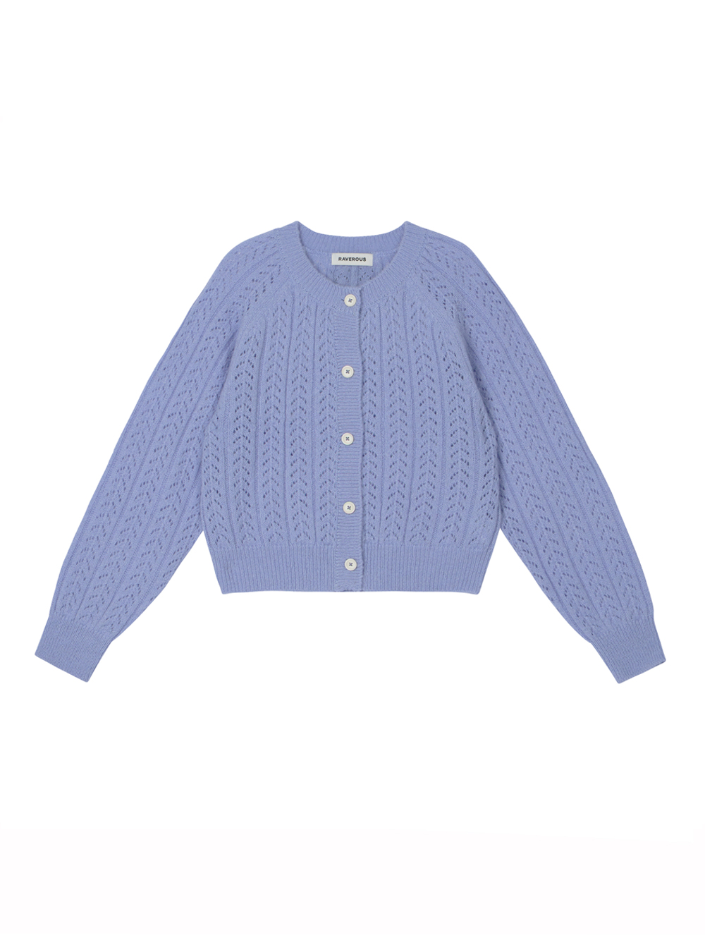Round Neck Skashi Sweater Cardigan S/Blue